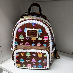 Loungefly Brown Cake Pattern Backpack